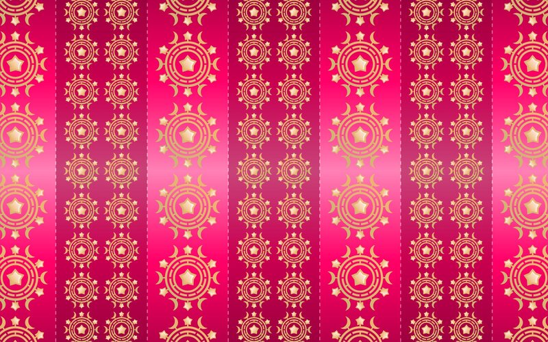 Repeating Star Pattern — Pink, Ornate