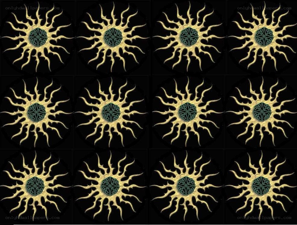 repeating sun pattern with celtic knot