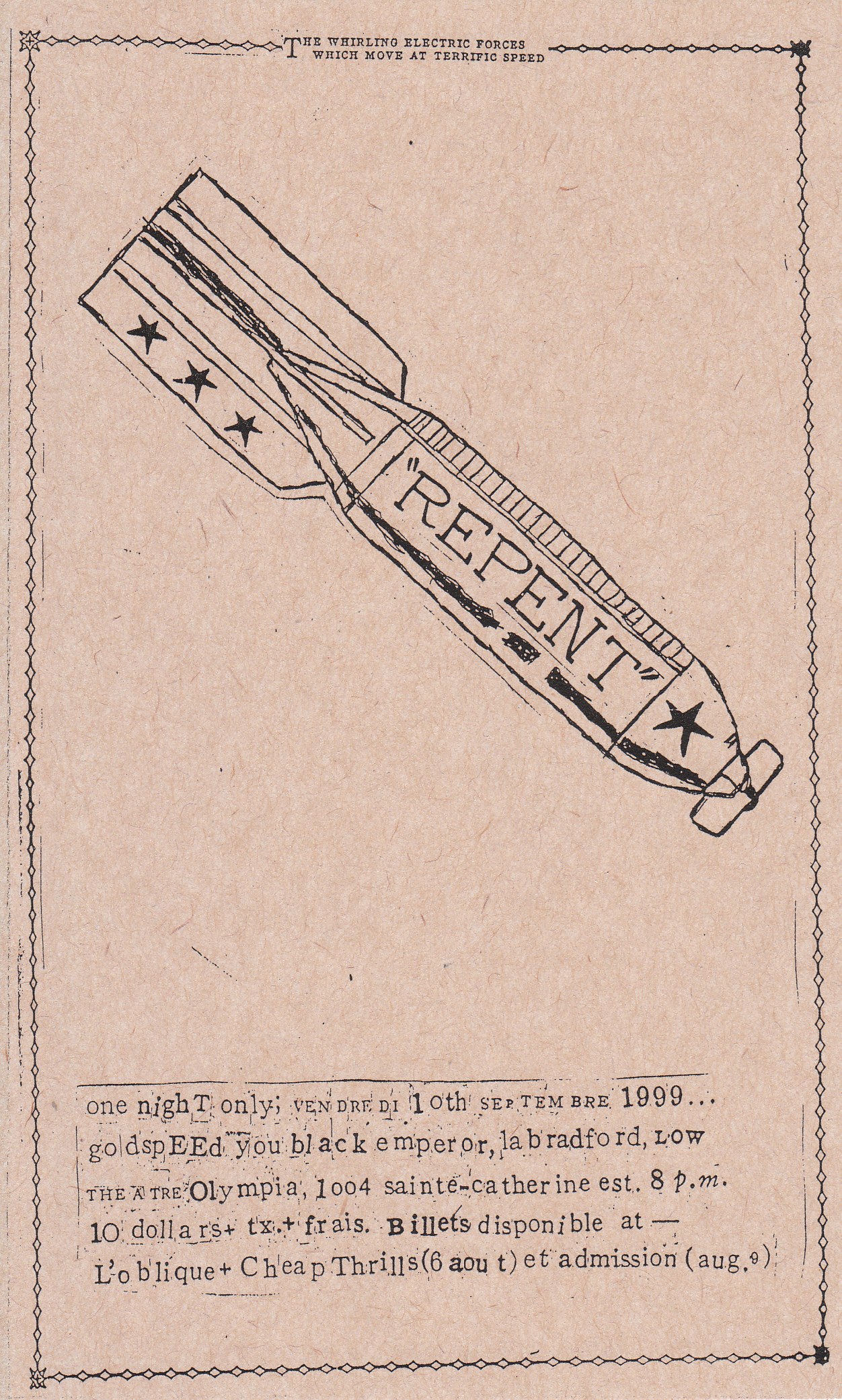 Repent flyer for concert