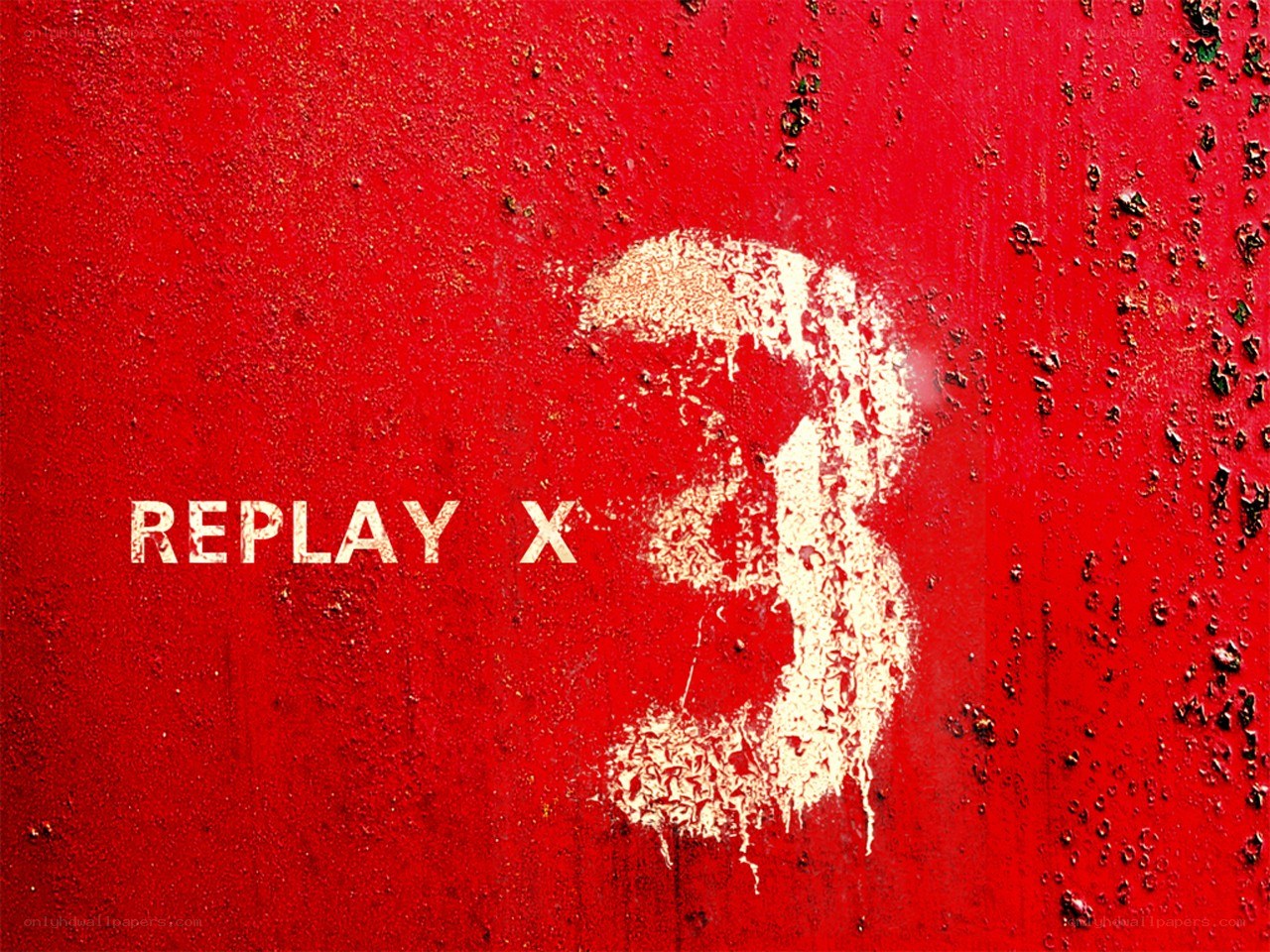 Replay X 3 on red wall