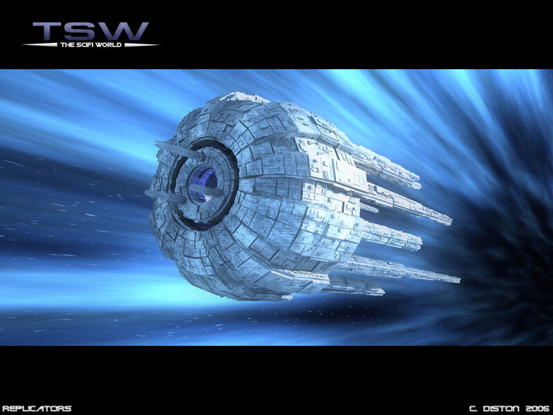 Replicators spaceship in space