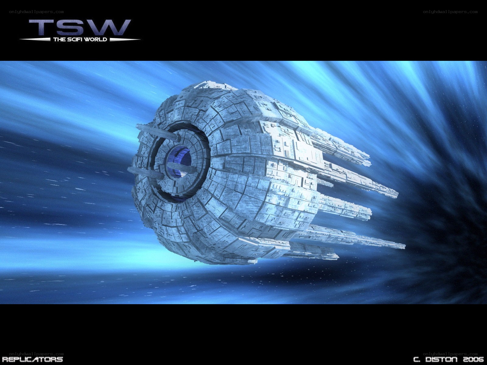 Replicators spaceship in space