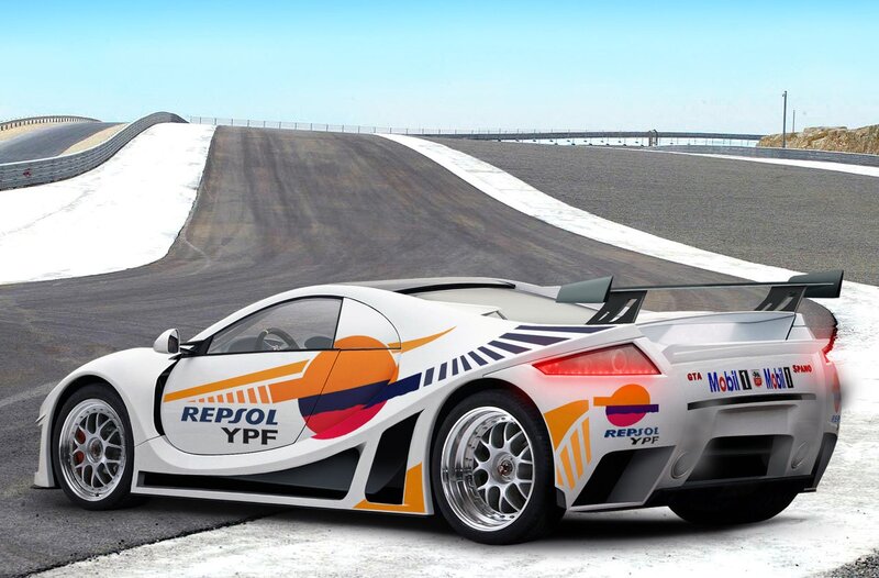 Repsol YPF race car on track