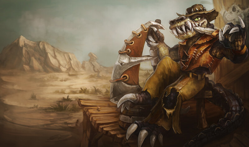 Reptilian Creature with Axe