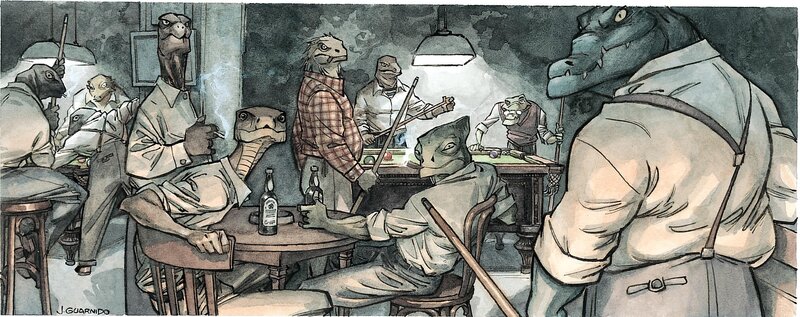 Reptilian Creatures in Bar