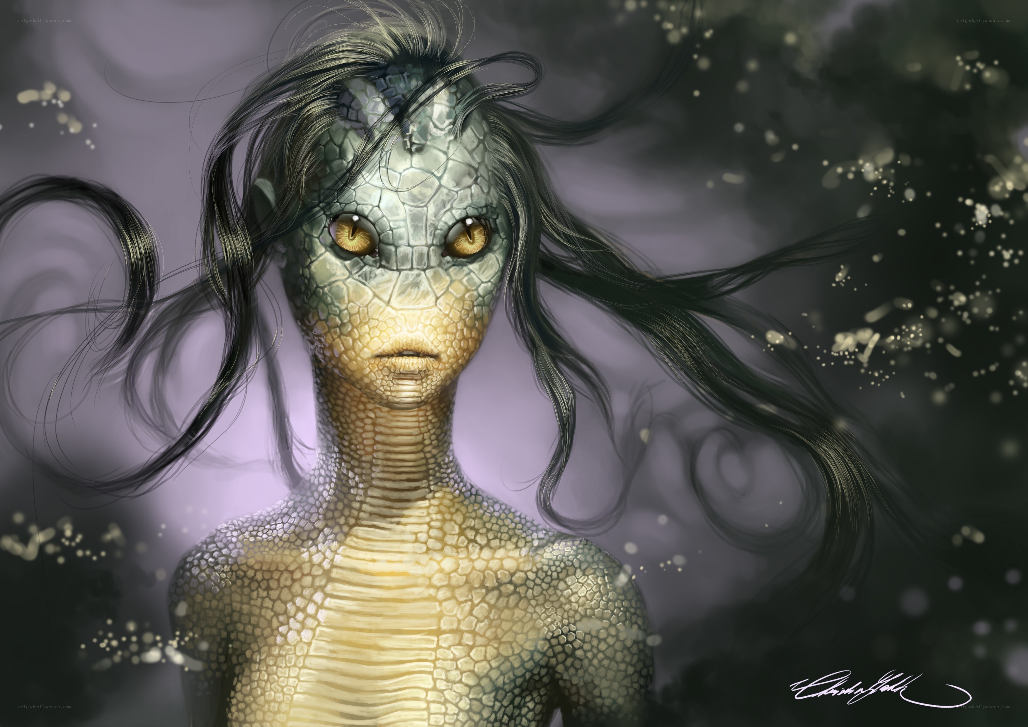 reptilian humanoid portrait
