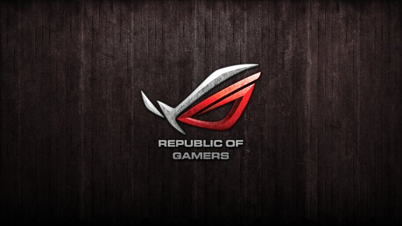 Republic of Gamers Logo — Black, Dark, Digital Art, Text, Red