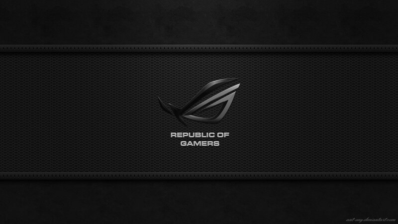 Republic of Gamers Logo — Black, Minimalist, Digital Art