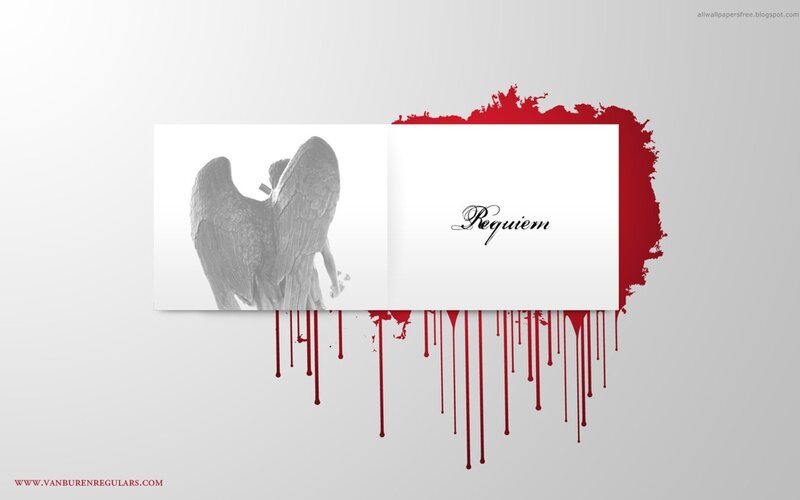 Requiem with angel and blood
