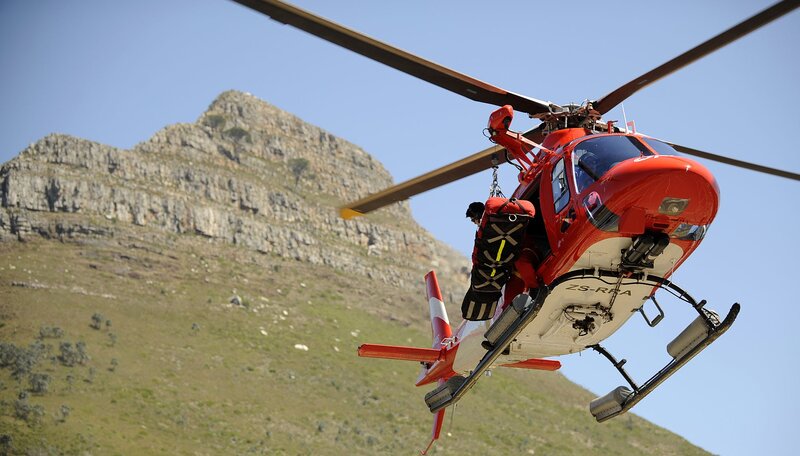 Rescue Helicopter in Flight