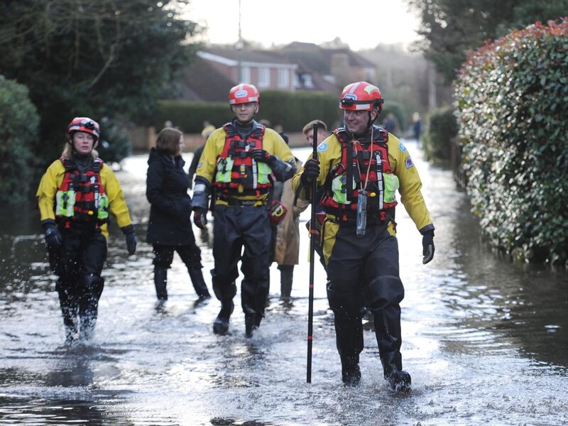 Rescue Workers in Flood