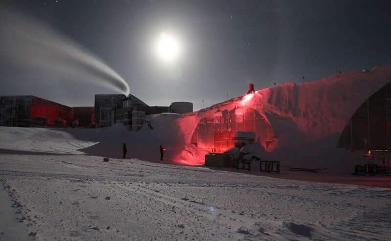 Research Station in Snow — White