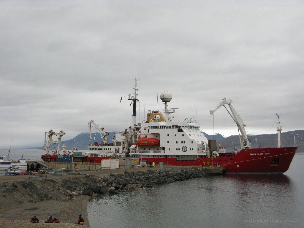Research vessel at port