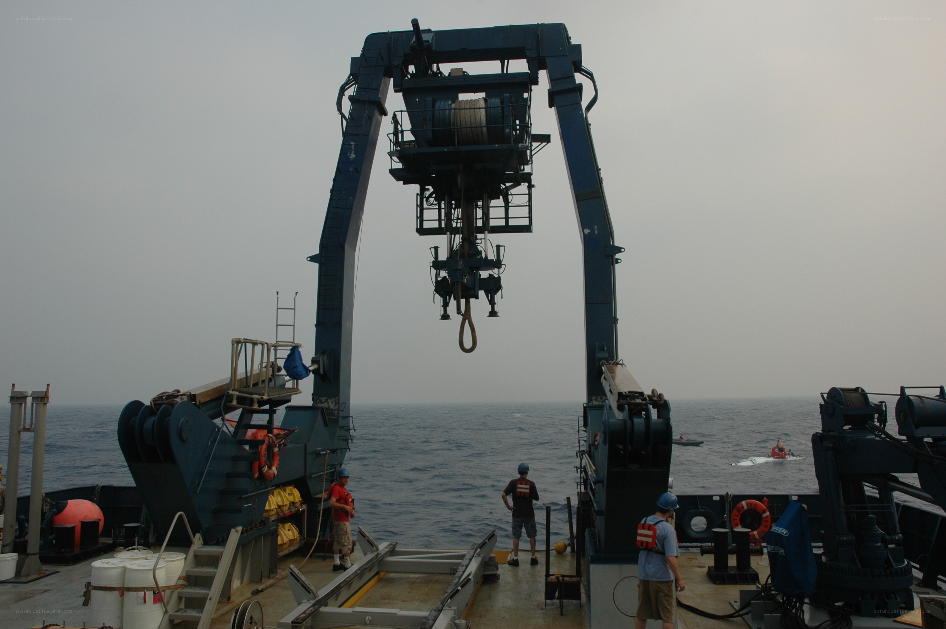 Research vessel at sea