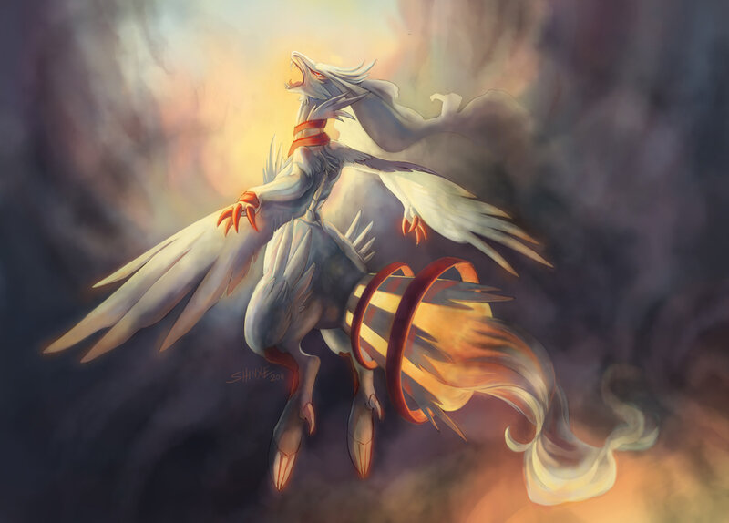 Reshiram in flight
