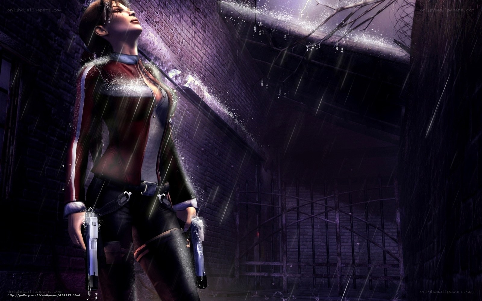 Resident Evil 4 character in rain
