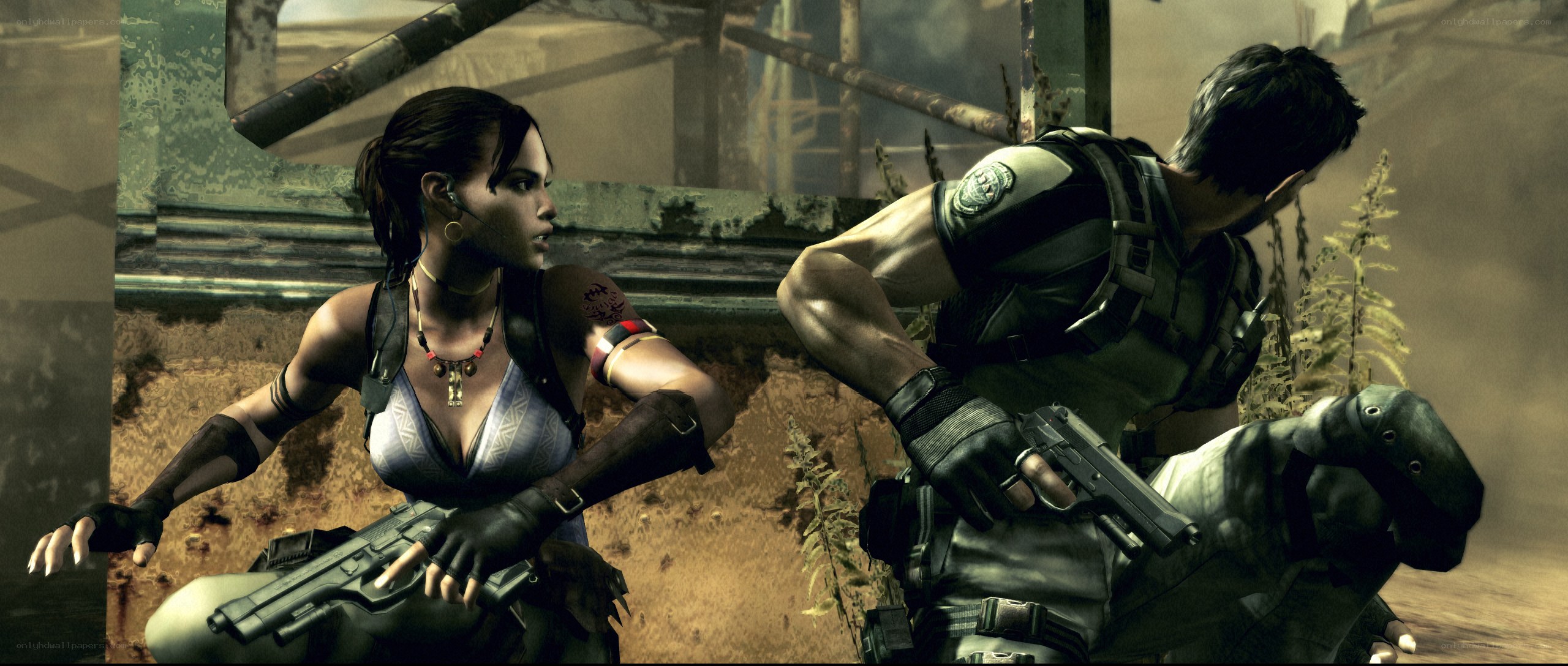 Resident Evil 5 characters in action