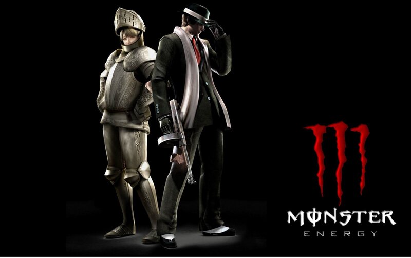 Resident Evil characters with Monster Energy
