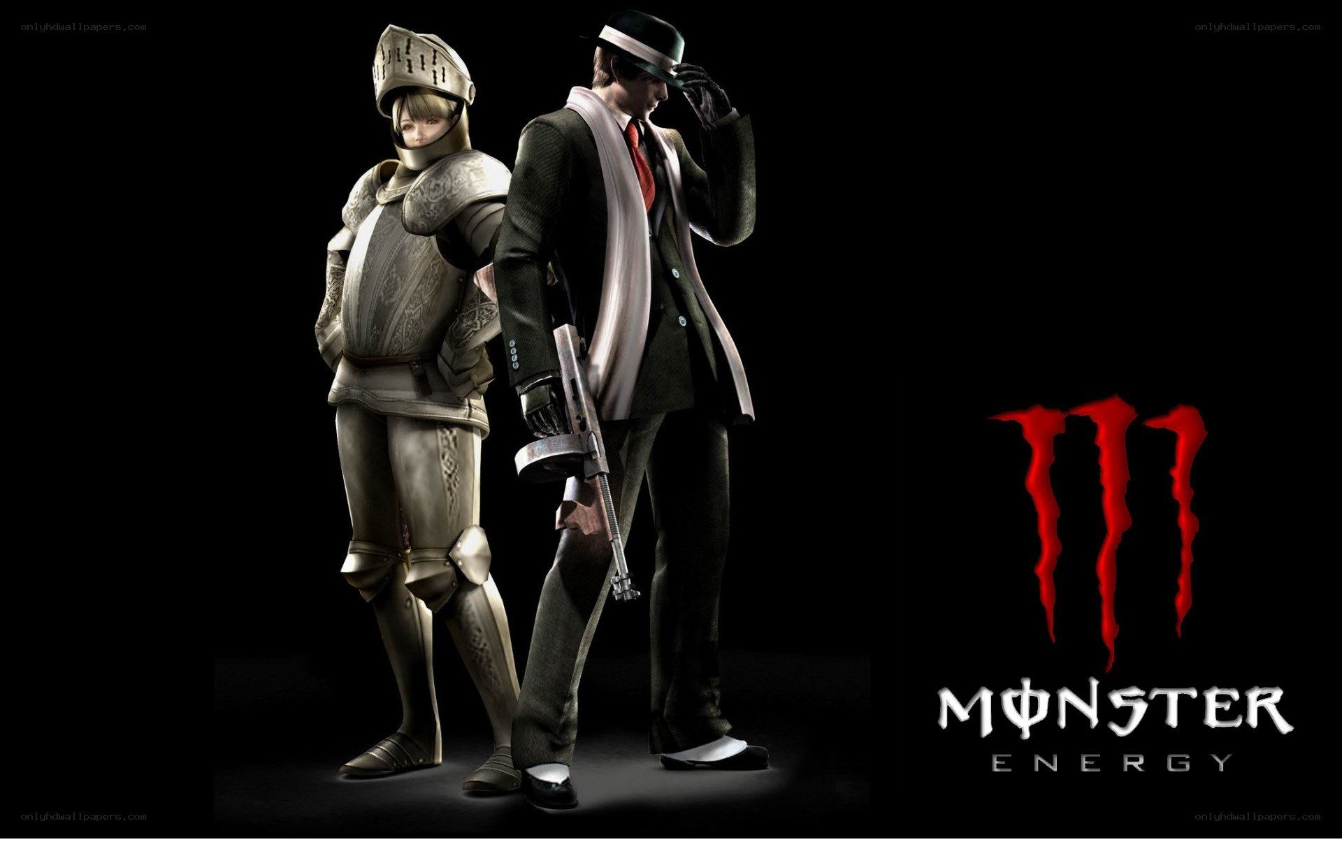 Resident Evil characters with Monster Energy