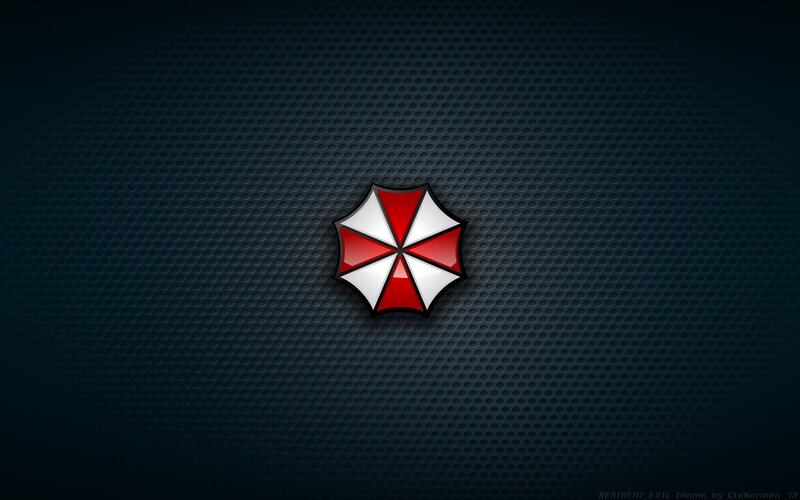 Resident Evil Logo — Black, Dark, Digital Art, Mesh Background