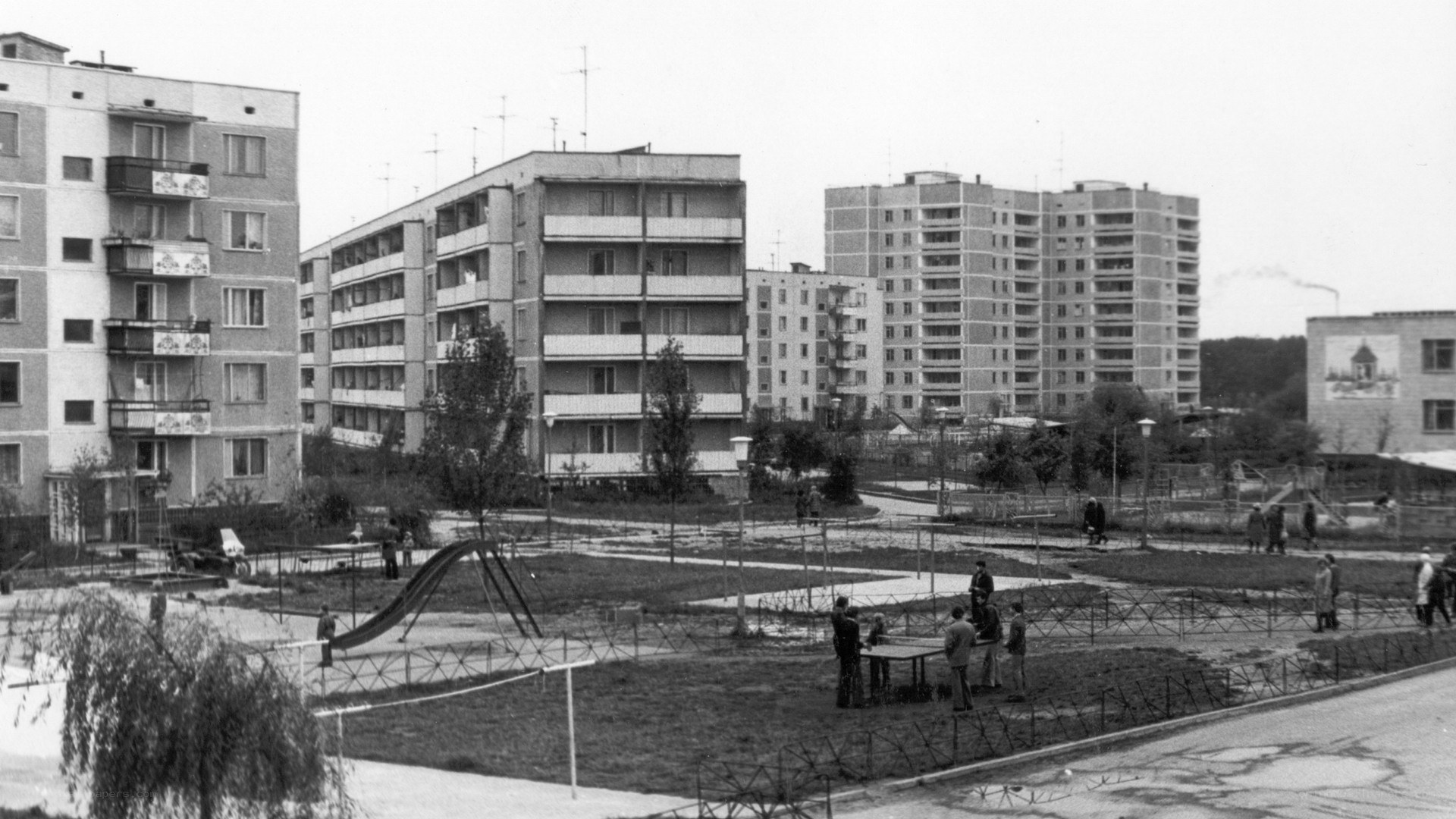Residential area with playground