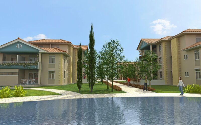 Residential complex with pool