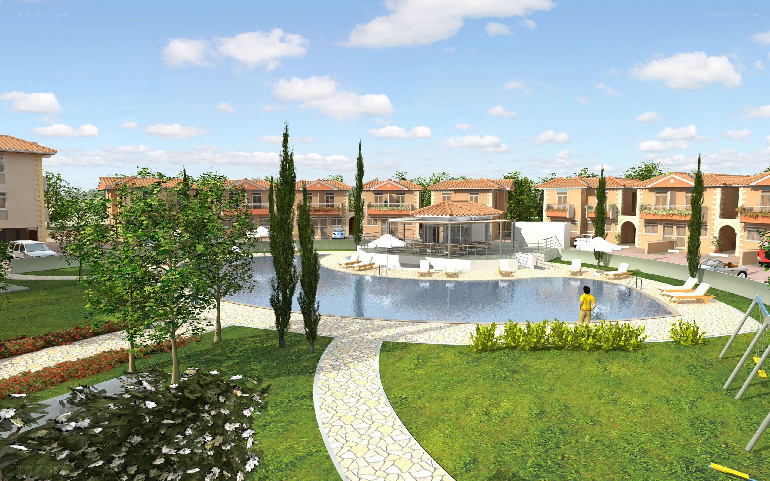 Residential complex with pool and gardens