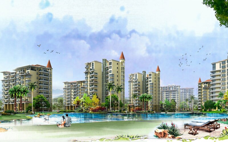 Residential complex with pool