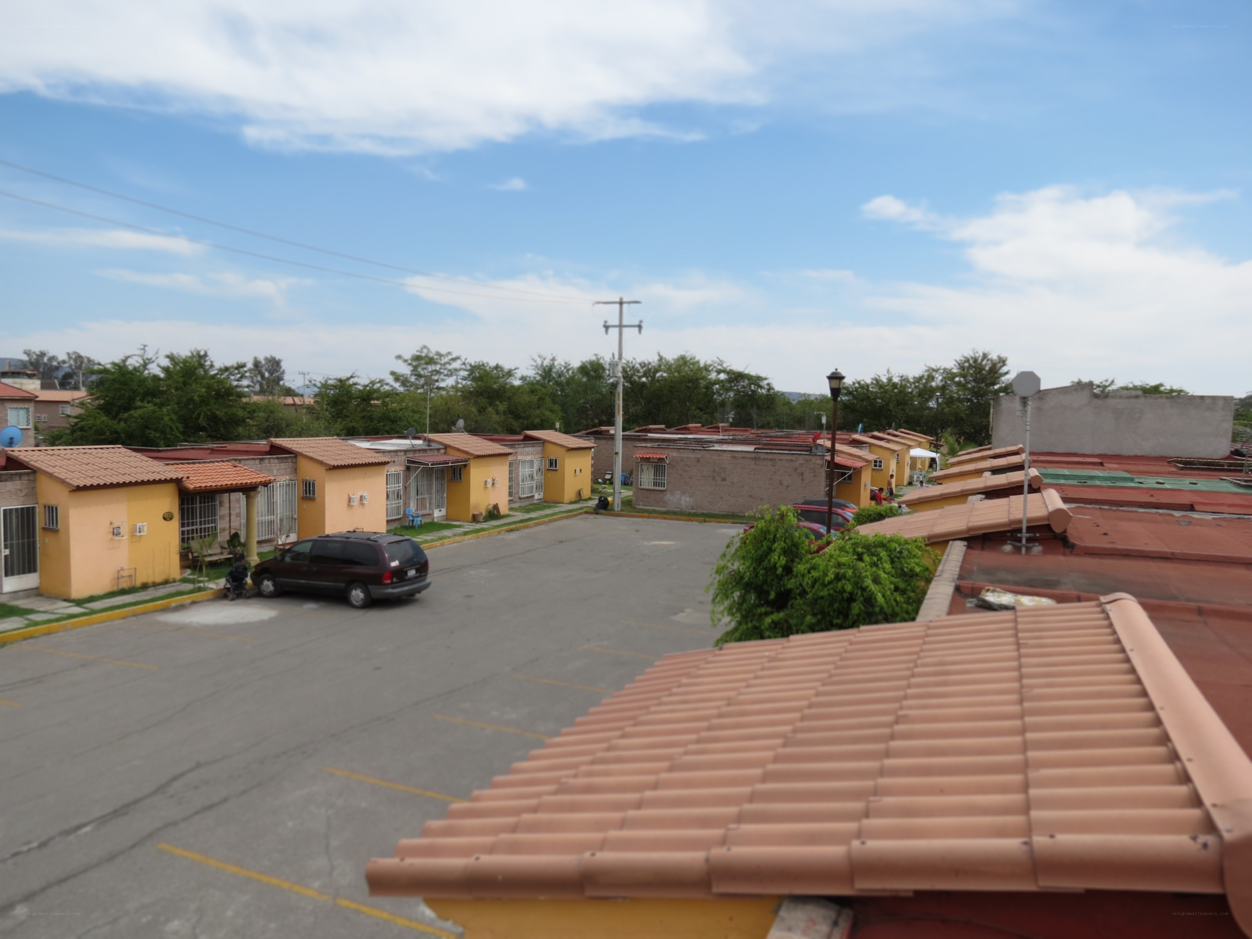 Residential complex with yellow houses