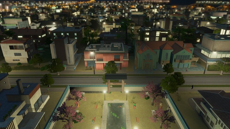 Residential Neighborhood at Night