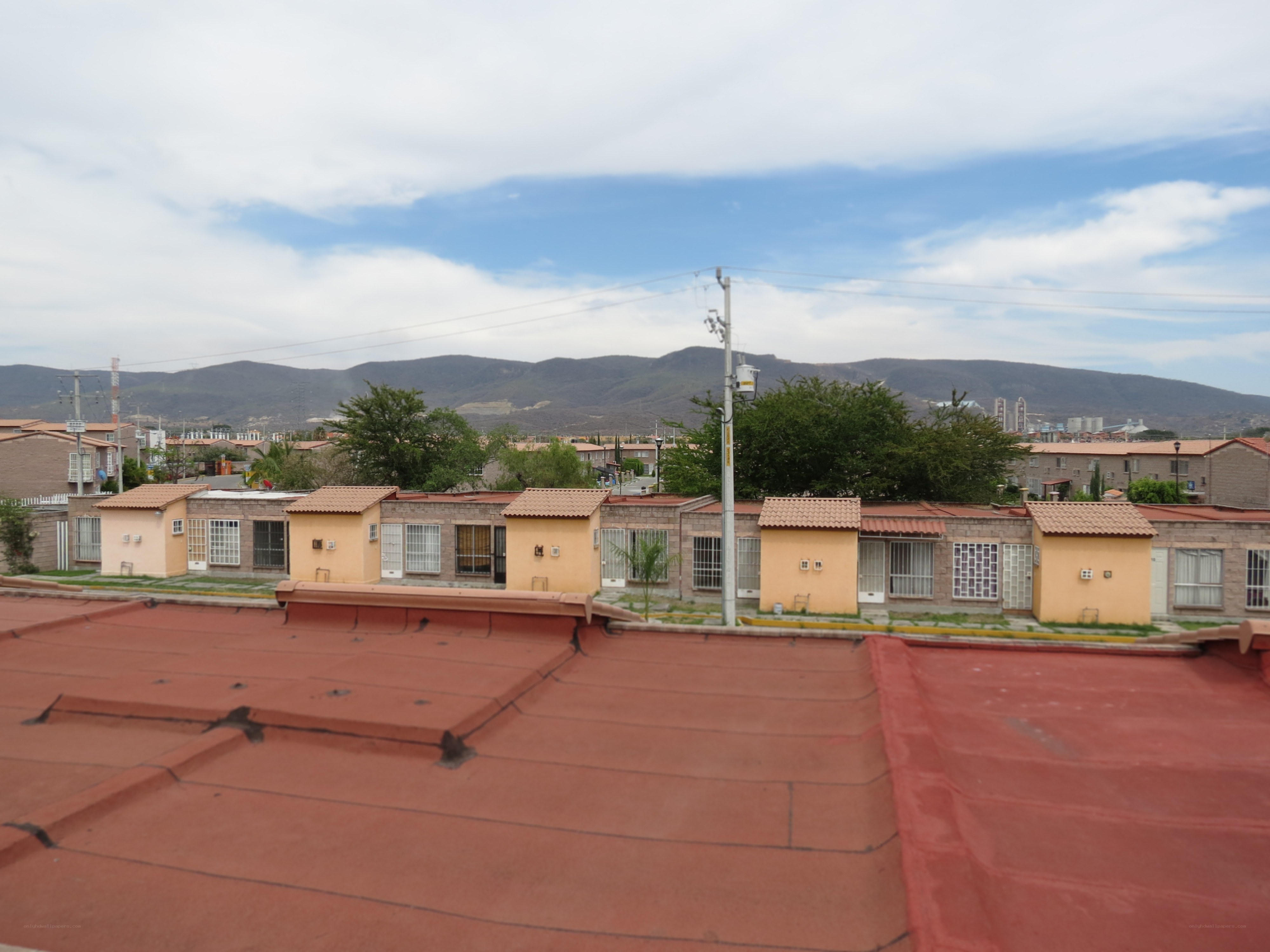Residential neighborhood with mountains