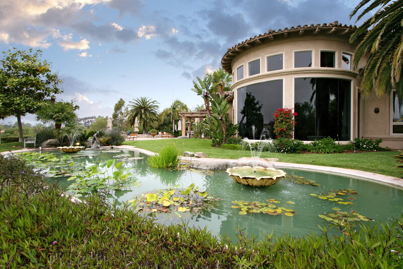 Residential Pond with Fountain