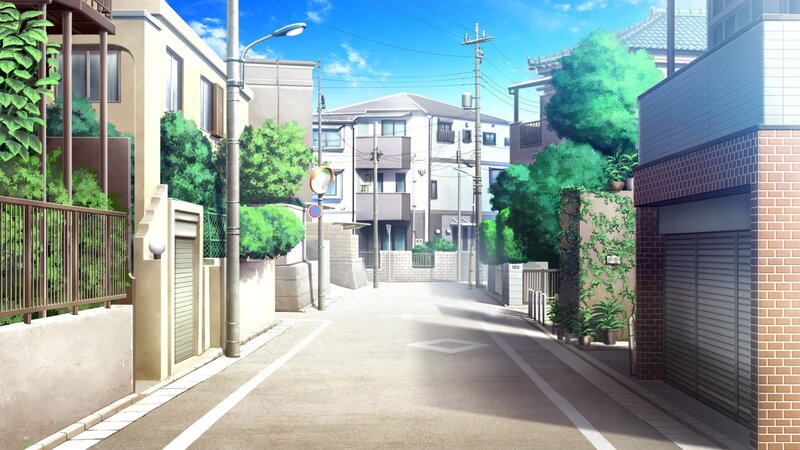 Residential Street in Anime — Blue