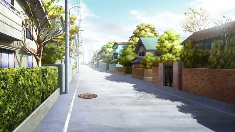 Residential Street in Anime
