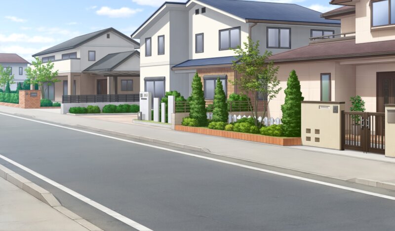 Residential Street with Houses