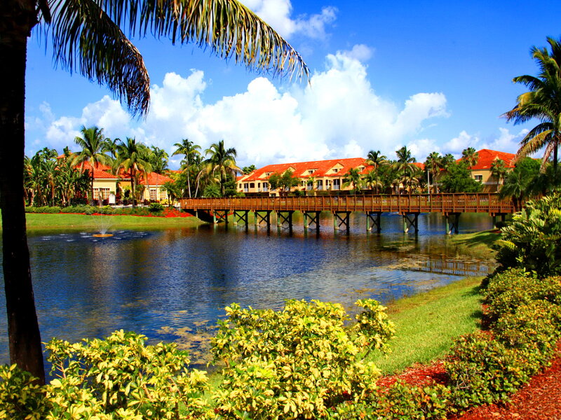 Resort Buildings and Pond