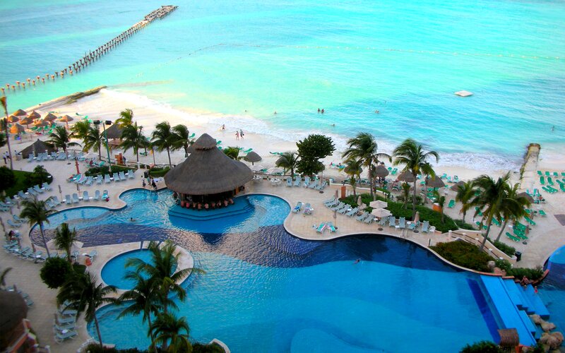 Resort Pool and Beach — Blue, Relaxing