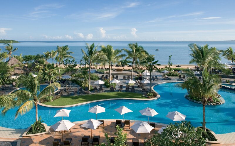 Resort Pool and Beach — Blue, Serene