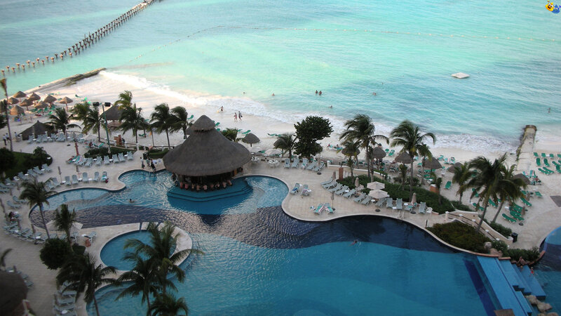 Resort Pool and Beach — Blue