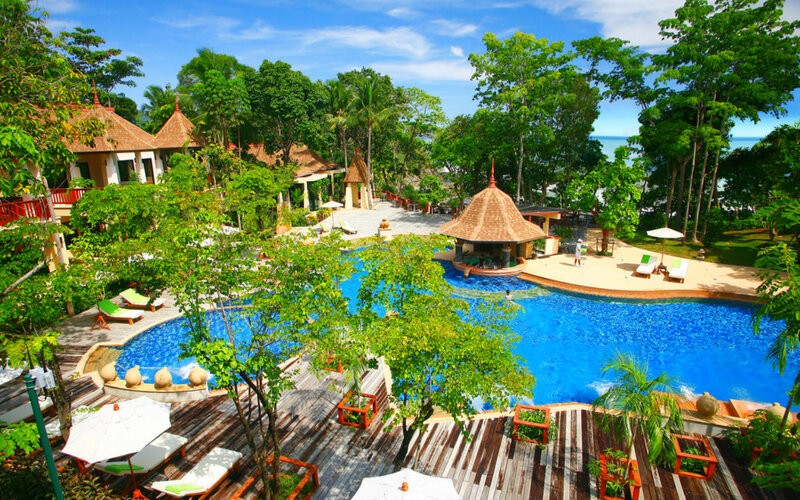 Resort Pool Area — Blue, Serene, Afternoon