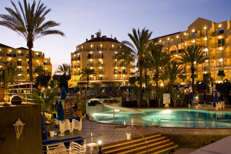 Resort Pool at Dusk — Blue, Calm