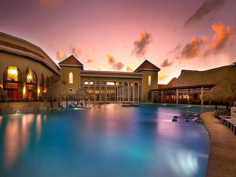 Resort Pool at Sunset — Blue, Serene