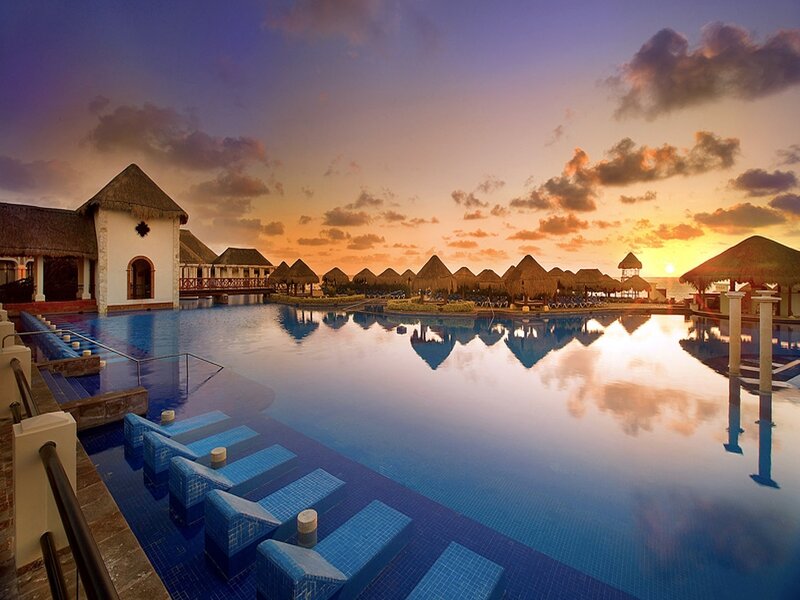 Resort Pool at Sunset