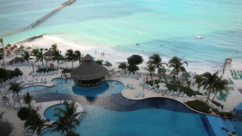 resort pool overlooking the beach