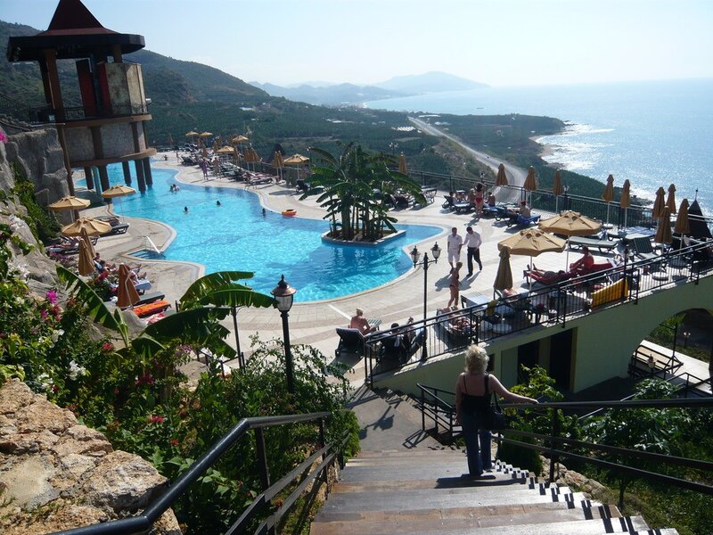 Resort Pool with Ocean View — Blue, Relaxed