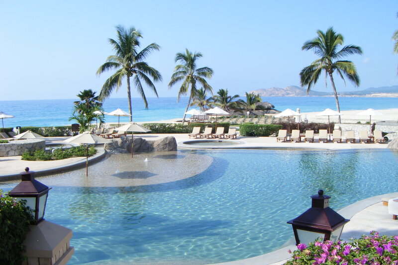 Resort Pool with Ocean View — Blue