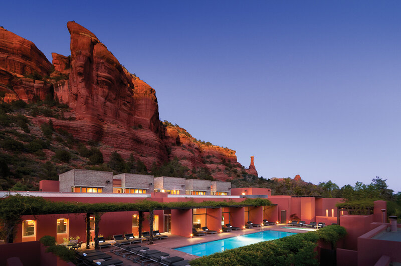 Resort with Pool and Rock