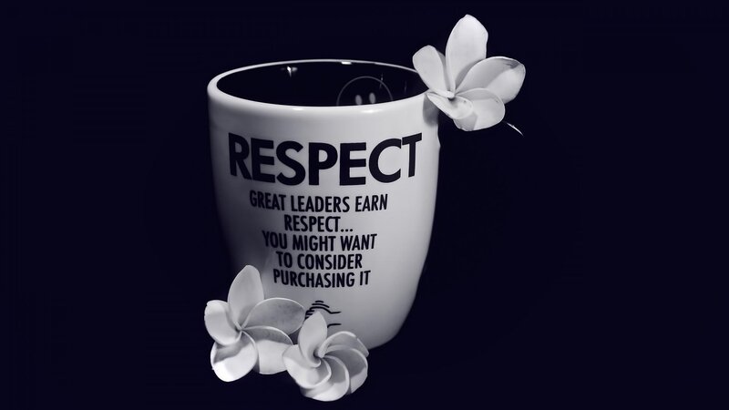 Respect mug with flowers