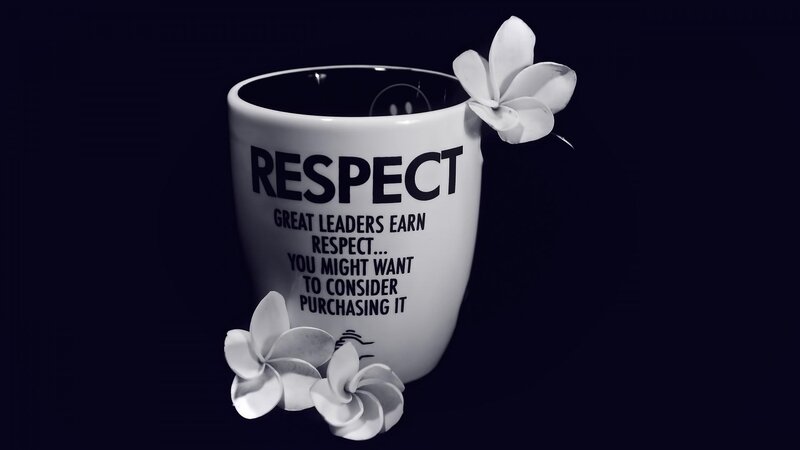 Respect mug with flowers