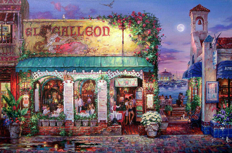 Restaurant at Dusk — Yellow